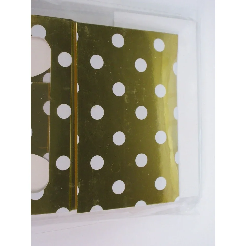 Celebrate Treat Boxes with Window & Cupcake Insert Gold White Polka Dots 3ct ea
